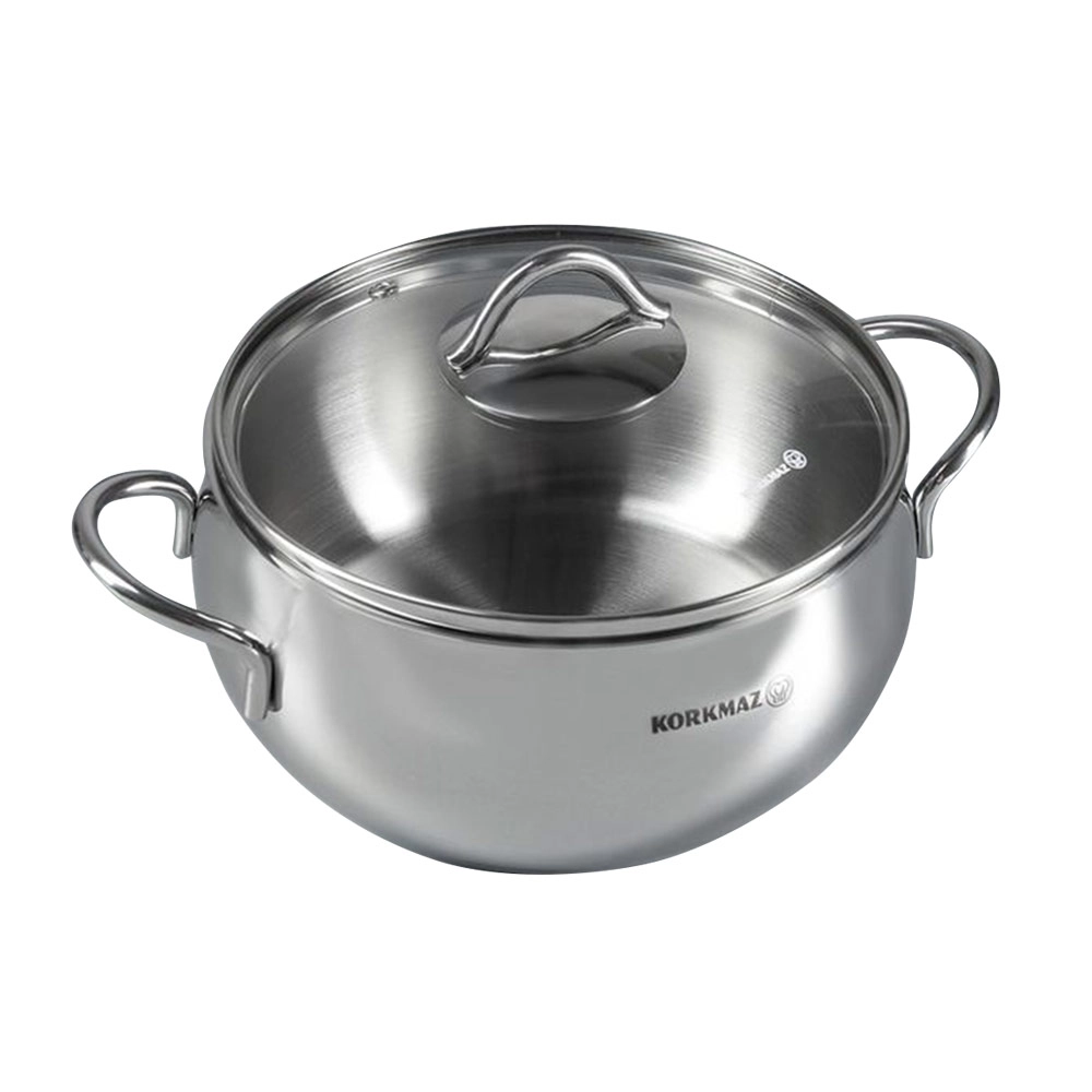 Кастрюля Korkmaz Tombik 26 см 7.1 л , нержавеющая сталь, многослойное капсульное дно (A1076) , Silver онлайн