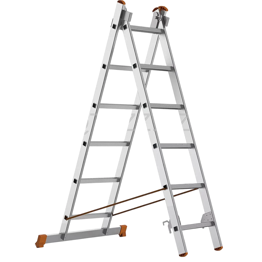 Лестницы Sarayli индустриального типа двухсекционная алюминиевая 2х6 купить