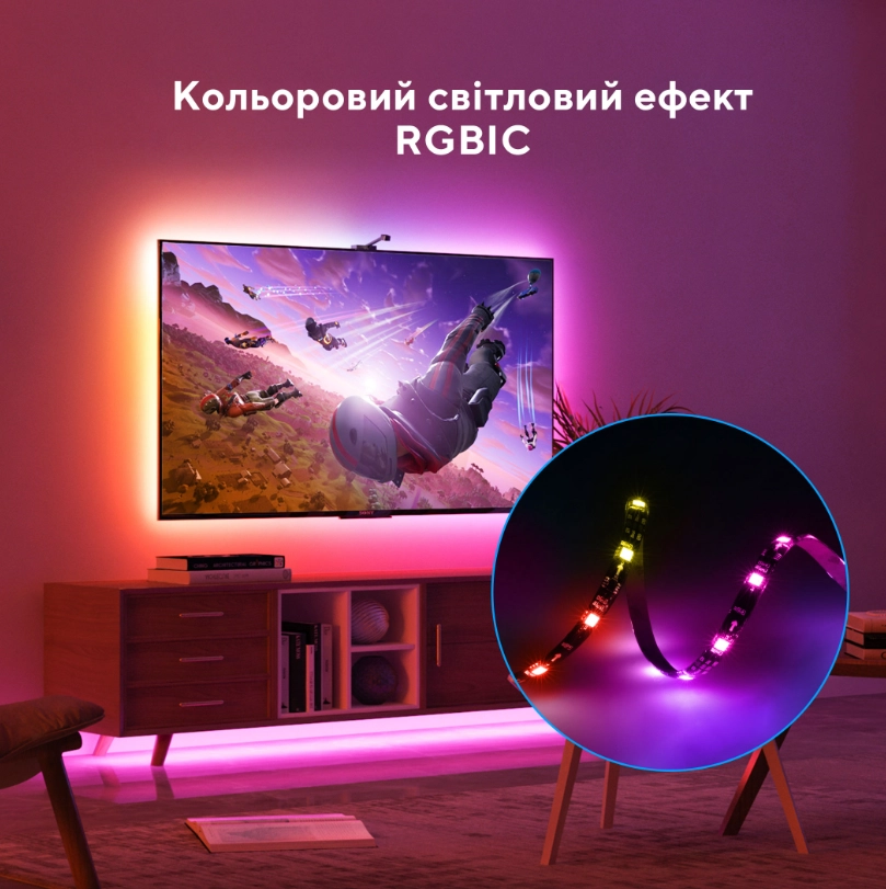 Govee H6199 DreamView T1 Televizorning orqa yorug'ligi 55-65'' RGB qora bo'lib to'lash