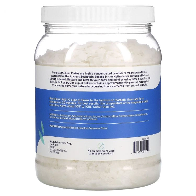 Life Flo Health, Toza magniy parchalar (yoki kristallari), magniy xlorid eritmasi, 2.75 funt (44 unsiya) (29132) - rasm №3 Life Flo Health, Toza magniy parchalar (yoki kristallari), magniy xlorid eritmasi, 2.75 funt (44 unsiya) (29132) arzon