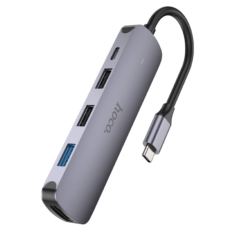 Hoco HB27 Type-C HDTV + USB3.0 + USB2.0*2 + PD HUB adapteri bo'lib to'lash
