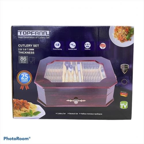 Столовый набор Topfann 86 предмета на 12 персон рассрочка