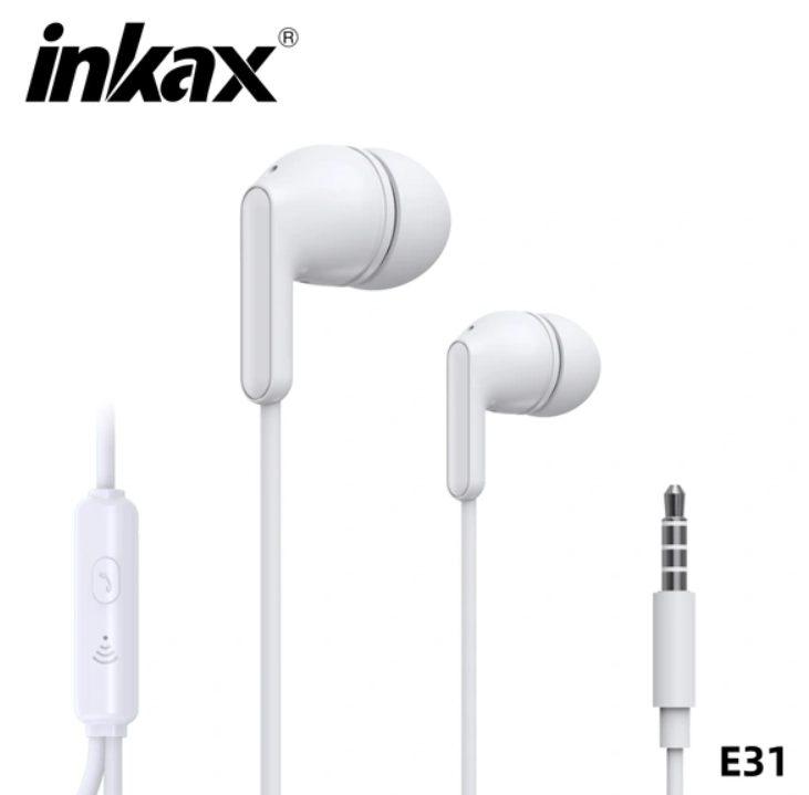Наушники Inkax E31 1.2M In-ear Music Earphone белые купить