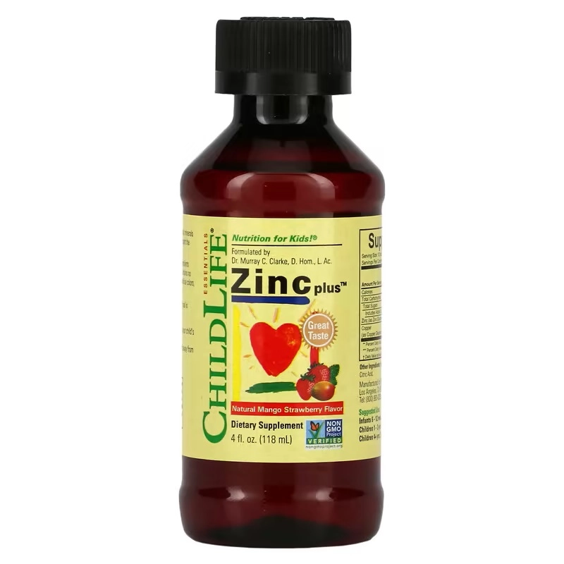 ChildLife Essentials, Essentials, Zinc Plus, Zinc, Natural Mango and Strawberry Flavor, 118 ml (4 fl oz) (10350) sotib olish