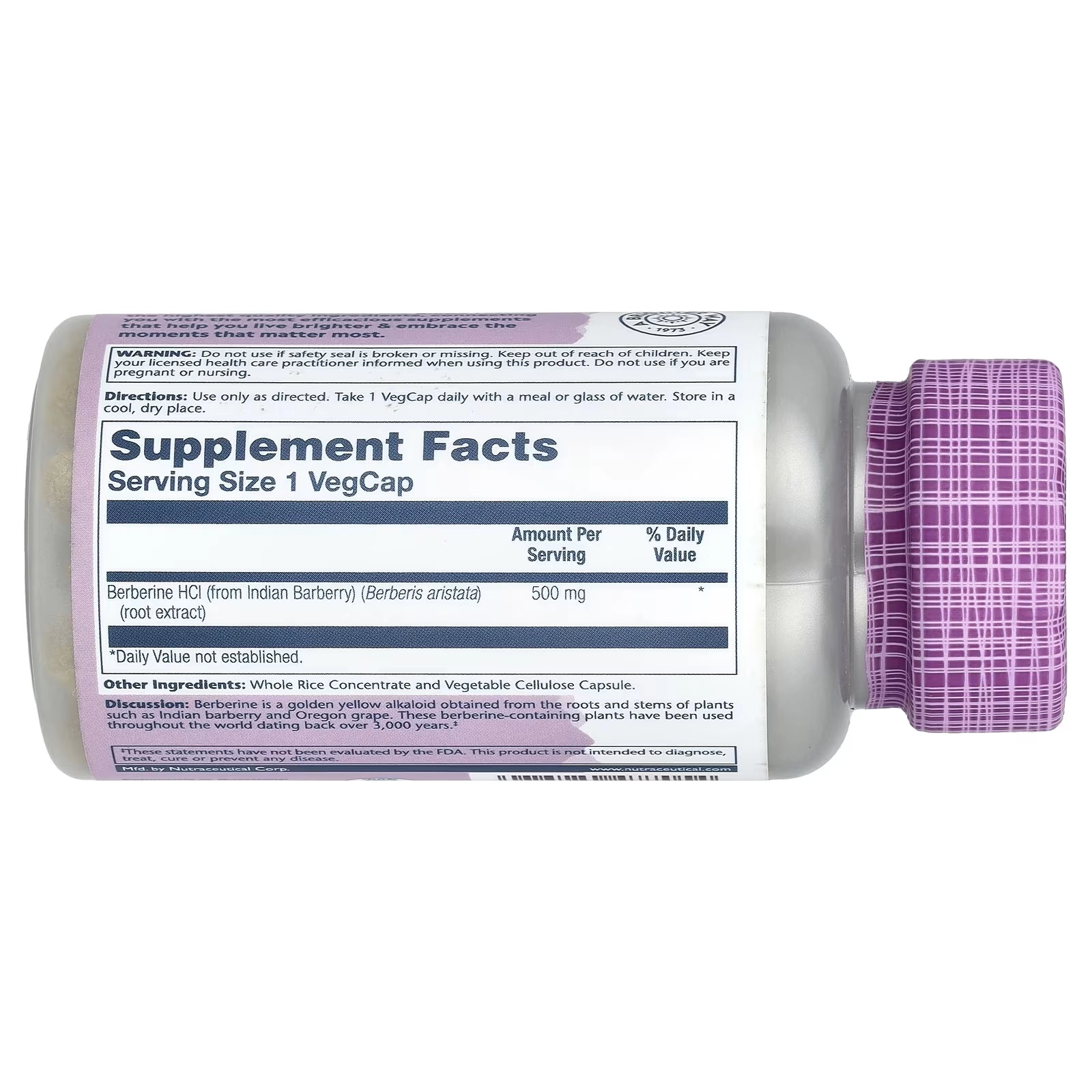 Solaray, Berberin, 500 mg, 60 vegetarian kapsula (47705) arzon