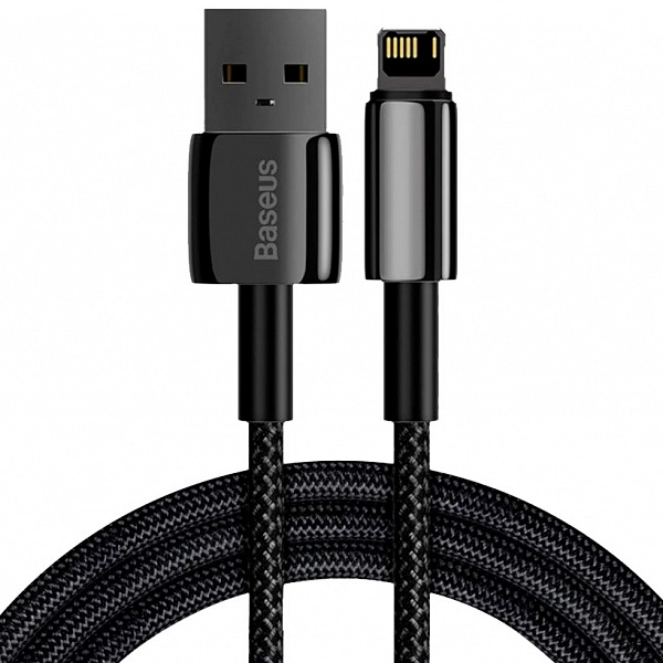 Кабель Baseus CALWJ-01 Tungsten Gold Fast Charging Data Cable USB - Lightning 2.4A 1m черный купить