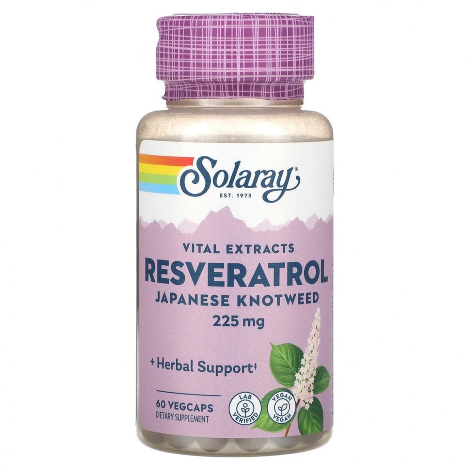 Solaray Vital Extracts Yapon to&lsquo;rg&lsquo;oqidan olingan Resveratrol 225 mg, 60 o&lsquo;simlik kapsulalari (48947) sotib olish