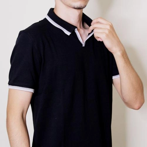 Мужская футболка-поло YSK (чёрный) недорого