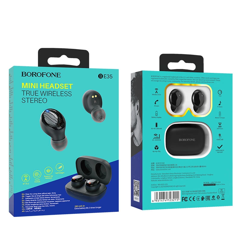 Беспроводные наушники Borofone BE35 черные цена