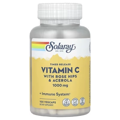 Solaray, Vitamin C bilan sekin chiqarilish (slow release), 1000 mg, 100 vegans kapsulasi (04450) sotib olish