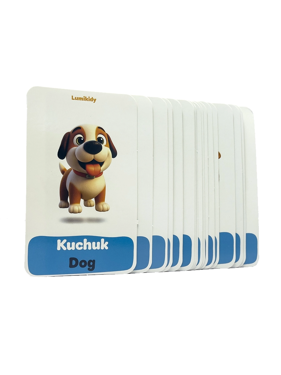 Bolalar rivojlanishi uchun kartochkalar: Uy hayvonlar- Domestic animals (ingliz tilida) onlayn