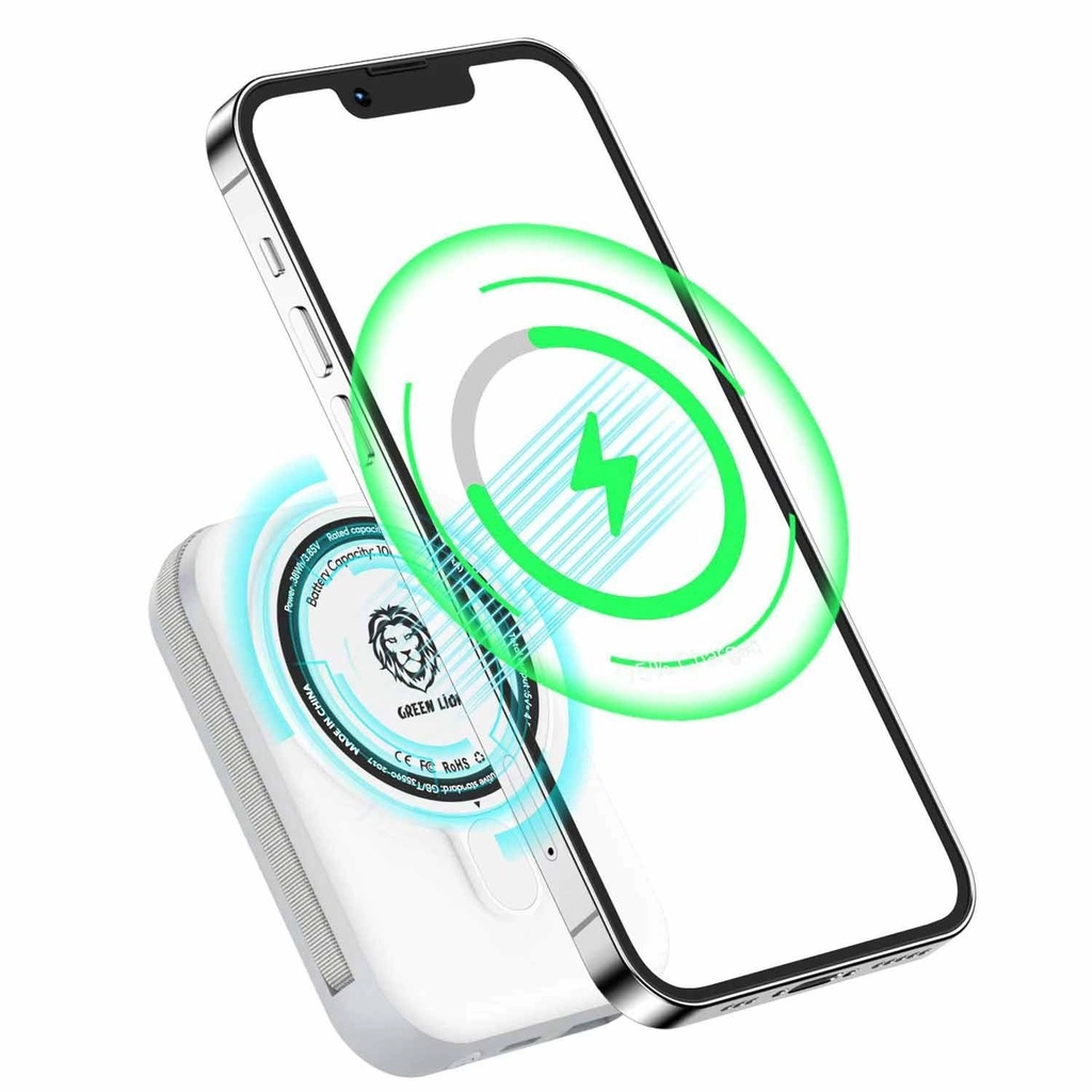 Green Lion  Monaco MagSafe Power Bank 10000mAh oq tashqi akkumulyatori sotib olish