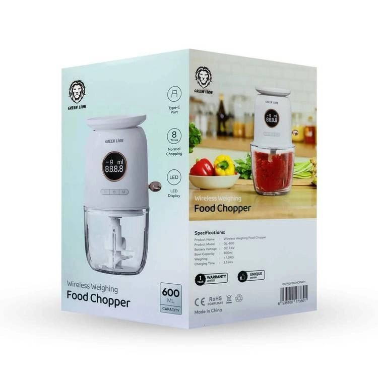 Green Lion Wireless Weighing Food Chopper 600mL 7.4V chopperi onlayn