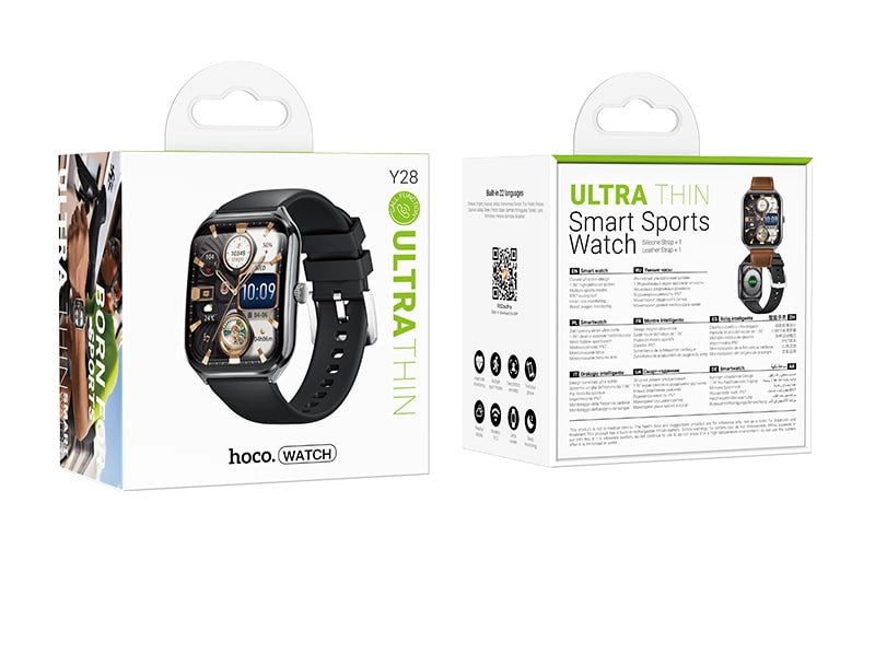 Hoco Y28 Amoled Black smart soati O'zbekistonda