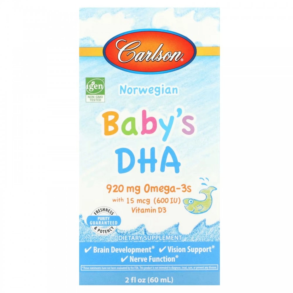 Carlson, Baby's DHA, 1 100 мг Омега-3 с витамином D3, 2 жидких унции (60 мл) (18600) - фото №2 Carlson, Baby's DHA, 1 100 мг Омега-3 с витамином D3, 2 жидких унции (60 мл) (18600) купить