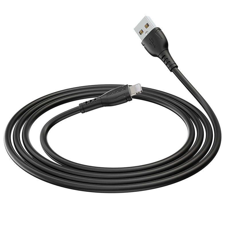 iPhone uchun Borofone USBga Lightning BX51 Triumph 2.4A 1m Kabel (Qora) arzon