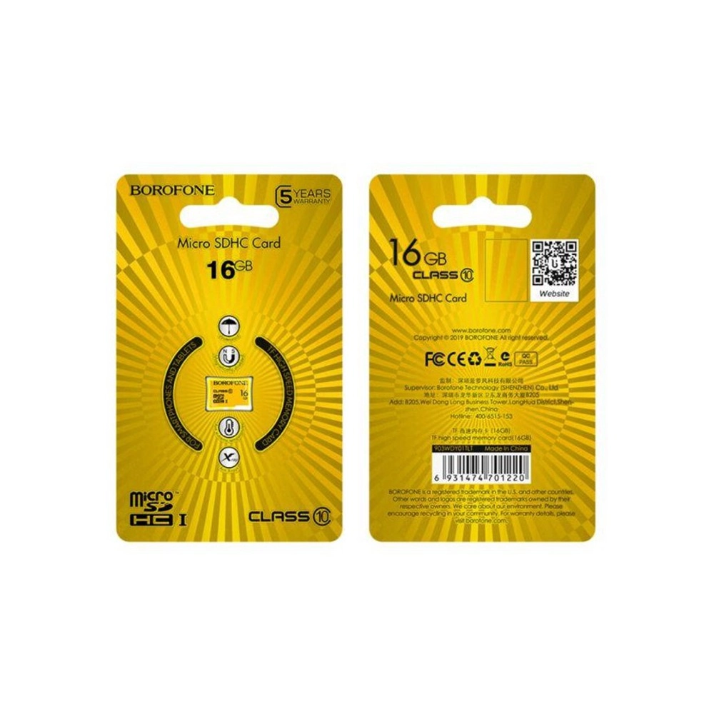 BOROFONE TF MEMORY CARD 16GB Micro SD Class 10 xotira kartasi arzon