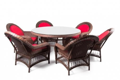 КОМПЛЕКТ Chelsea, стол обеденный круглый + 6 кресел купить