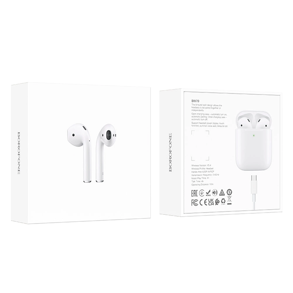 Беспроводные наушники Borofone BW79 белый рассрочка