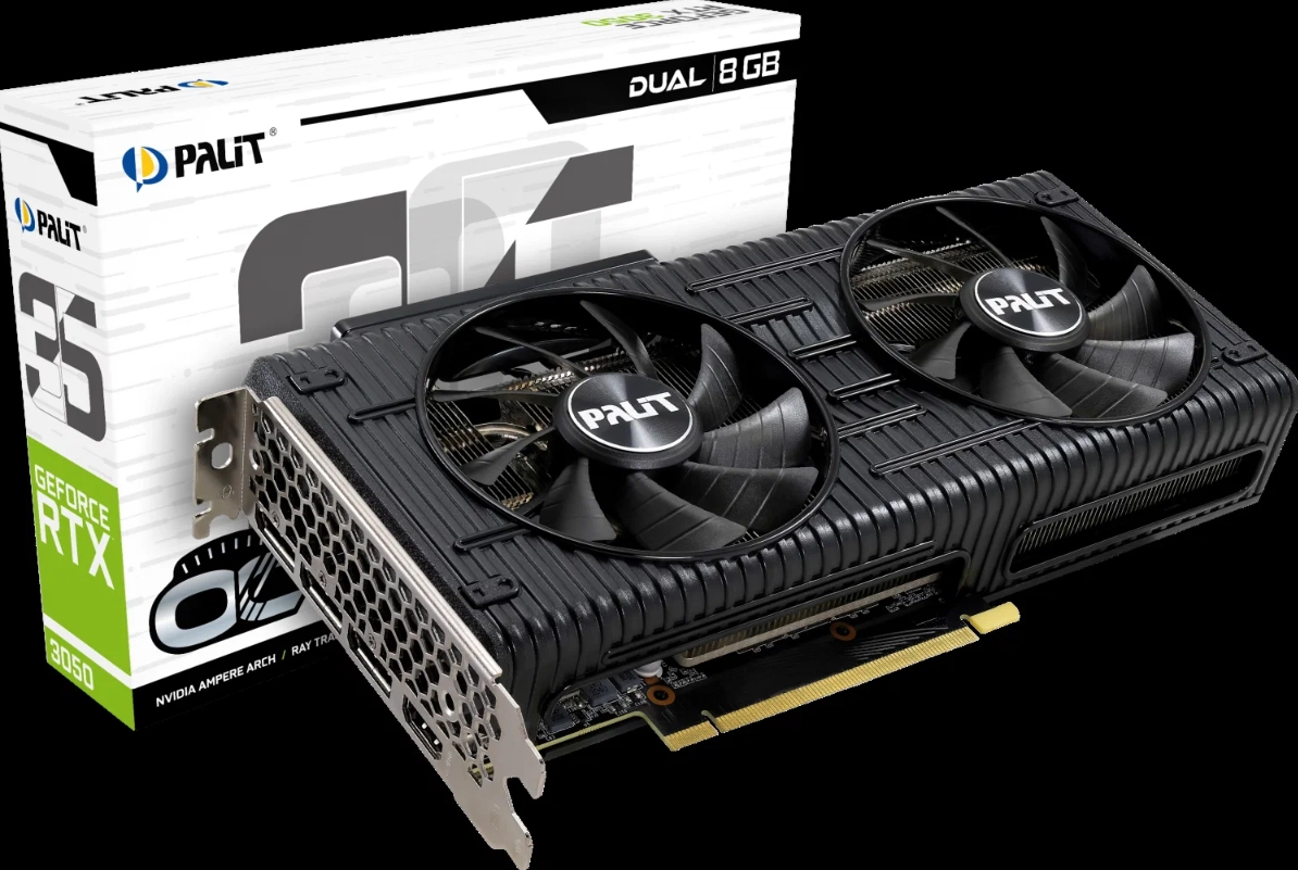 Видеокарта Palit GeForce RTX 3050 Dual OC 8GB рассрочка