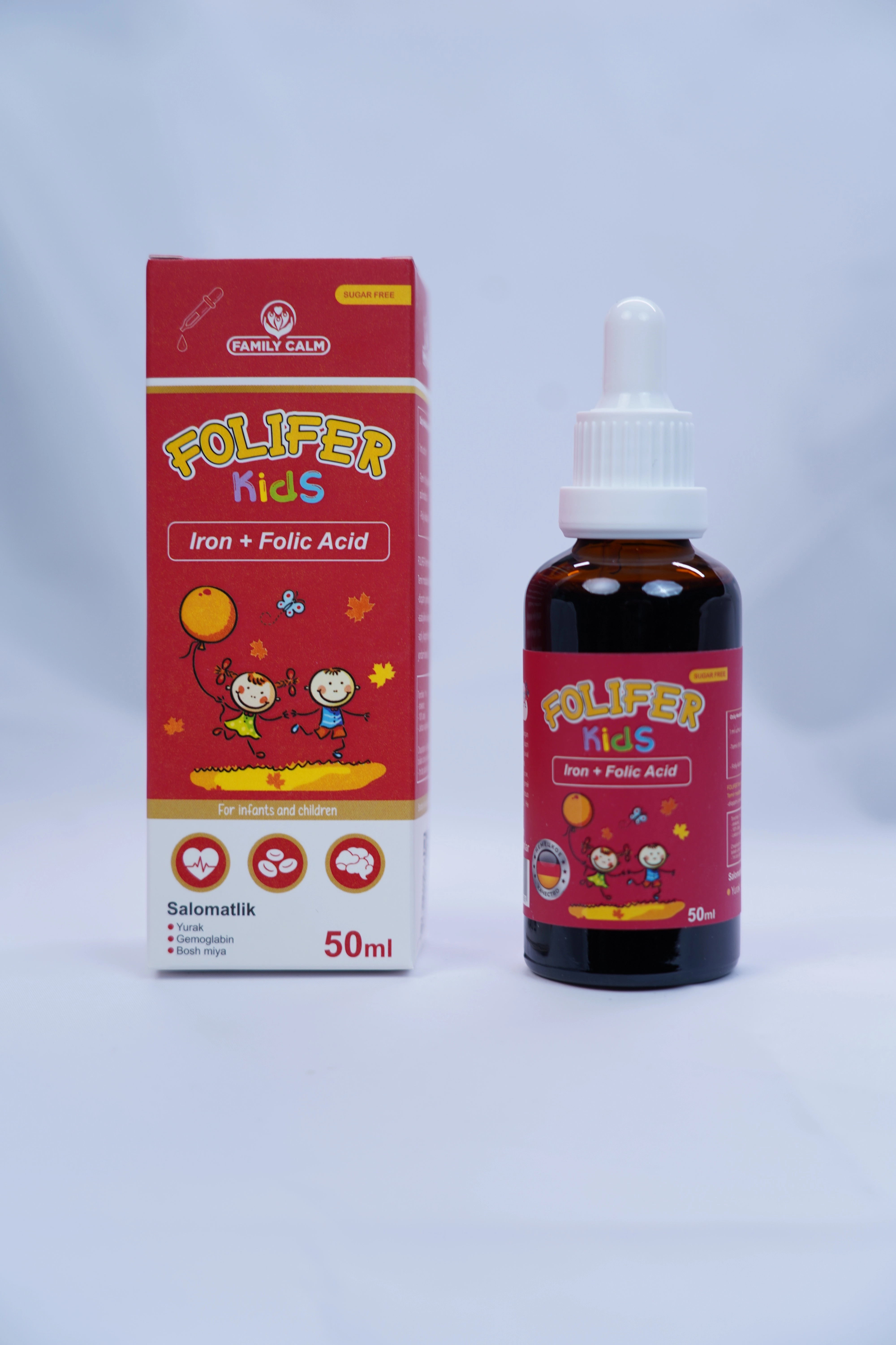 FOLIFER KIDS Family Calm temir tomchilari 50 ml O'zbekistonda