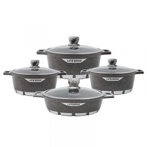 Набор кухонной посуды Lifesmile (чёрный, серый, бардовый) в Узбекистане