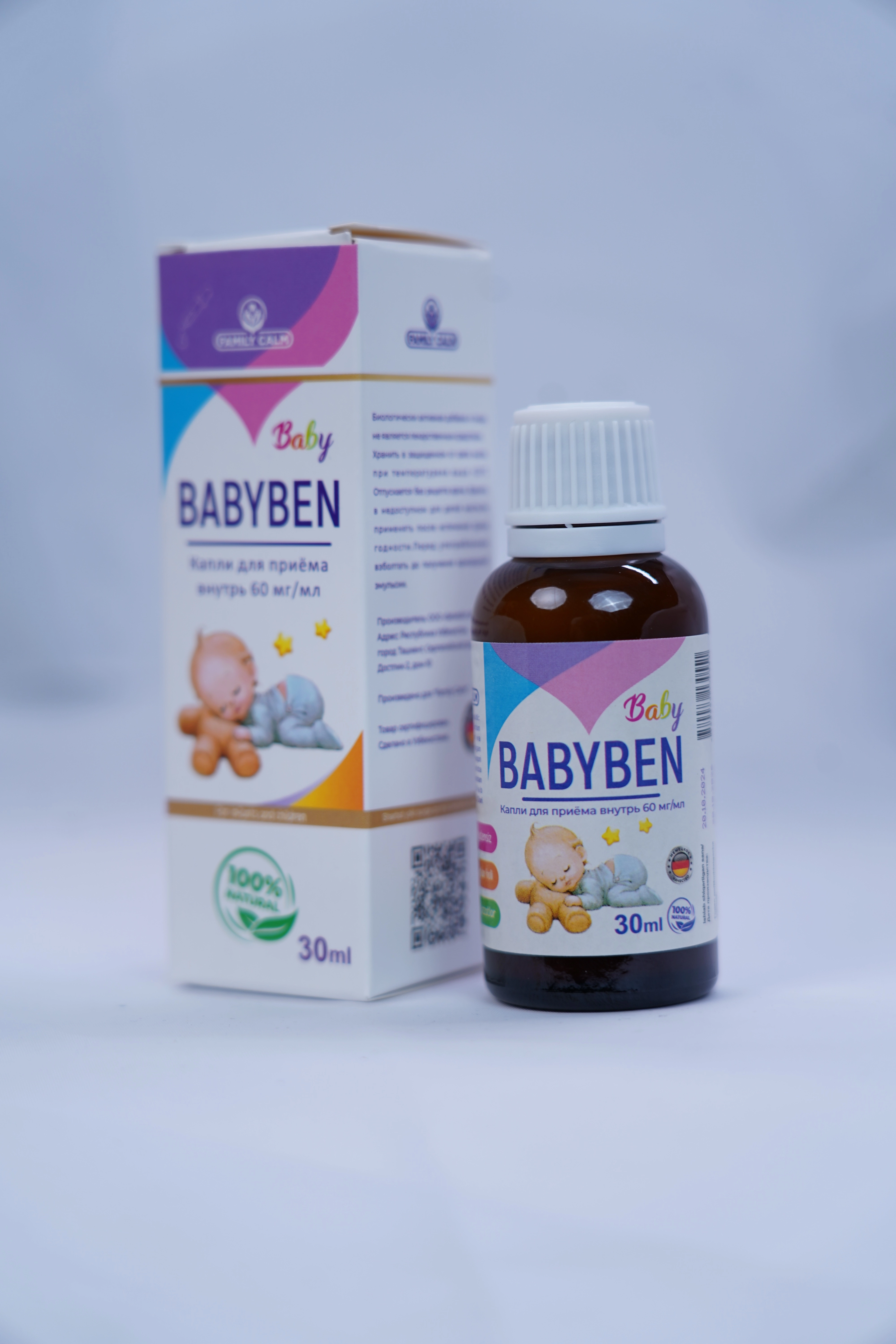 Bebiben Baby Family Calm kolikaga qarshi tomchilar 60 mg/ml 30 ml O'zbekistonda