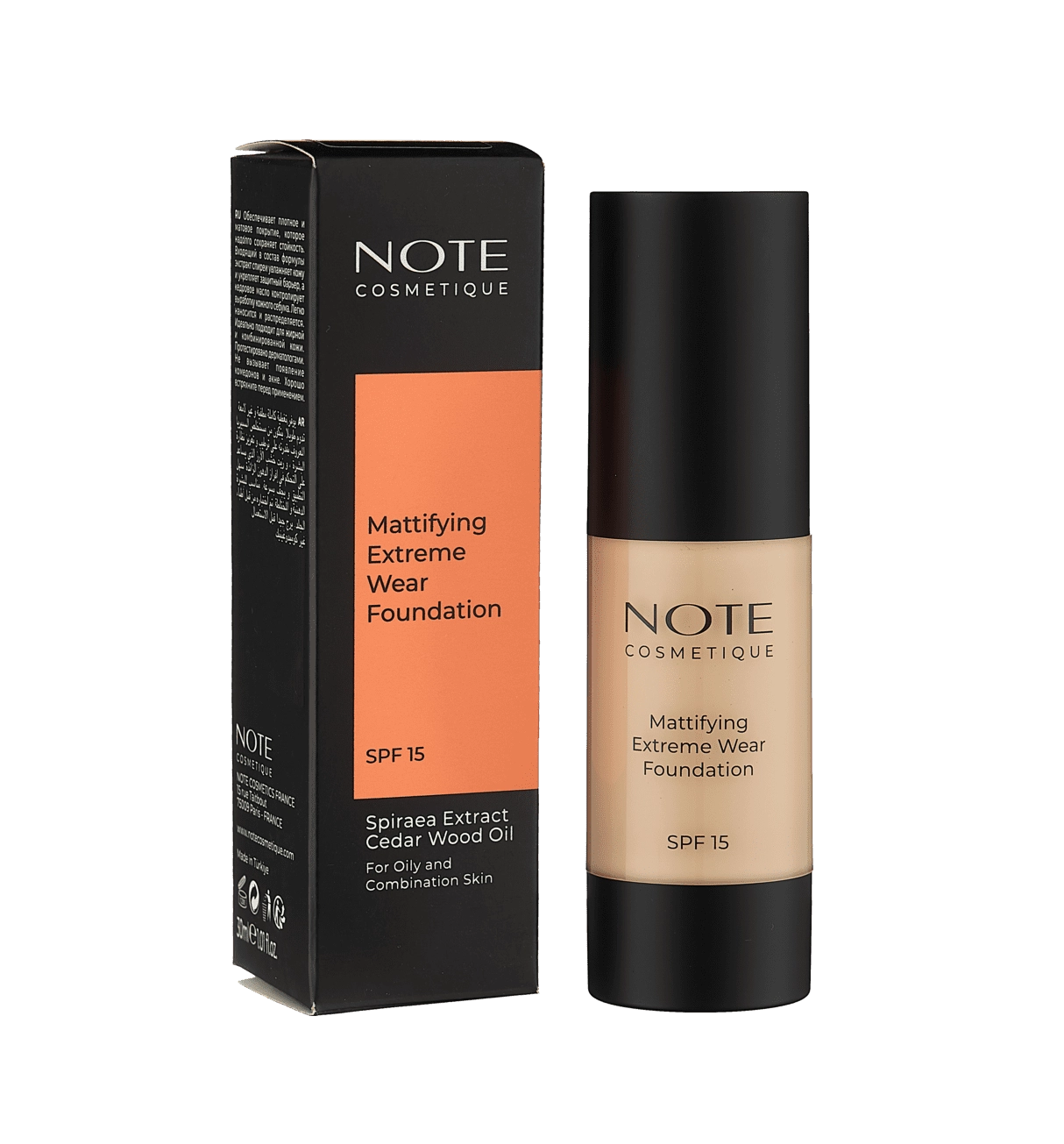 NOTE MATTIFYING EXTREME WEAR FOUNDATION 125 SPF15 (30 ml) tonal kremi sotib olish