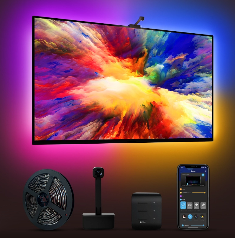 Govee H6199 DreamView T1 Televizorning orqa yorug'ligi 55-65'' RGB qora onlayn