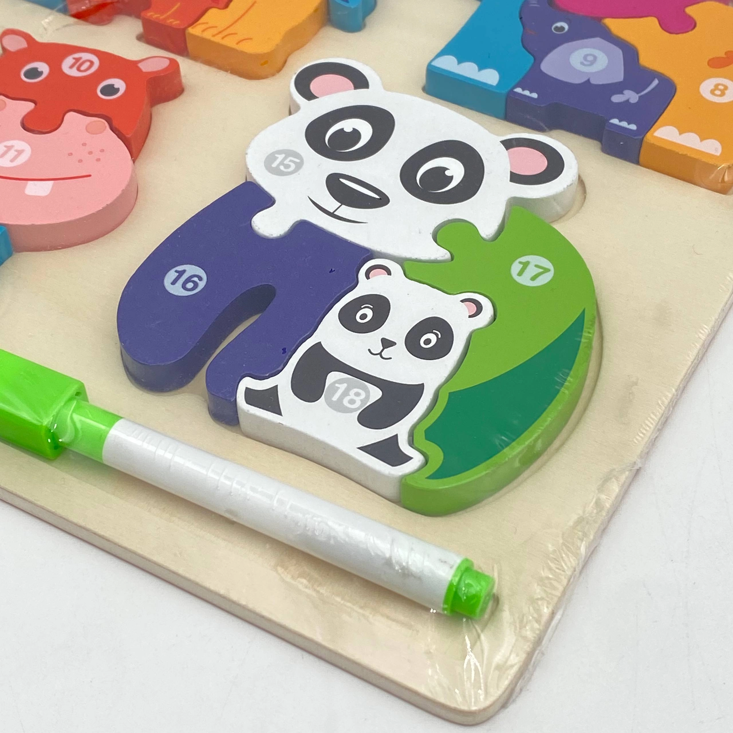 Taxta pazl: Sher, fil, begemot, panda arzon