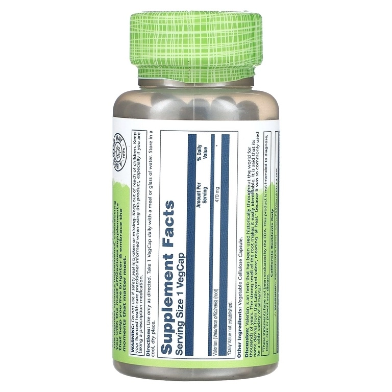 Solaray, valeriana, 470 mg, 100 vegetar kapsula (01630) - rasm №3 Solaray, valeriana, 470 mg, 100 vegetar kapsula (01630) arzon