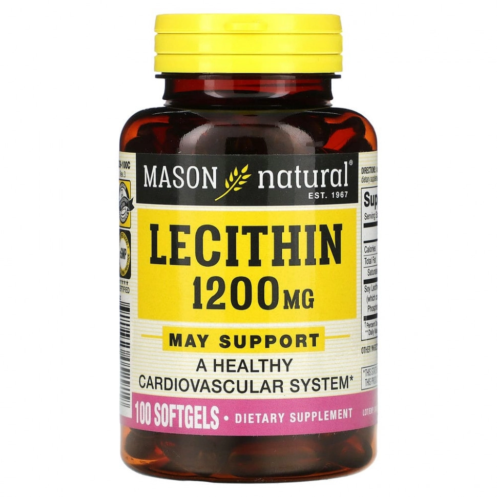 Mason Natural, letsitin, 1200 mg, 100 kapsula (05291) sotib olish