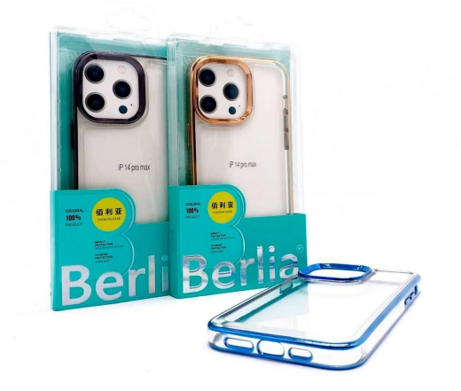Чехол Berlia для iPhone 14, 14 Plus, 14 Pro, 14 Pro max, Прозрачный (открытая камера) купить