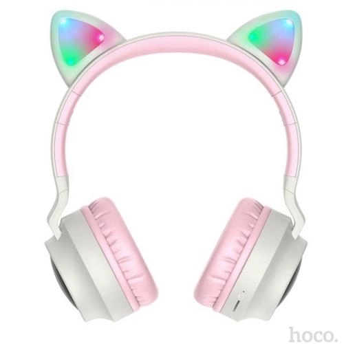 Беспроводные наушники Hoco W27 Cat ear (Rose-Gray) недорого