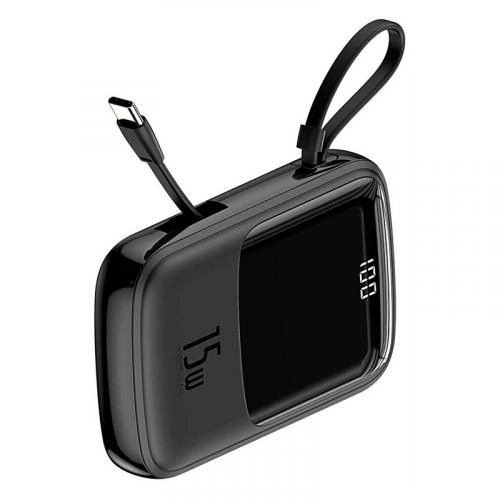 Внешний аккумулятор Baseus Qpow Digital Display 10000 mah с кабелем Type-C 15W (Black) онлайн