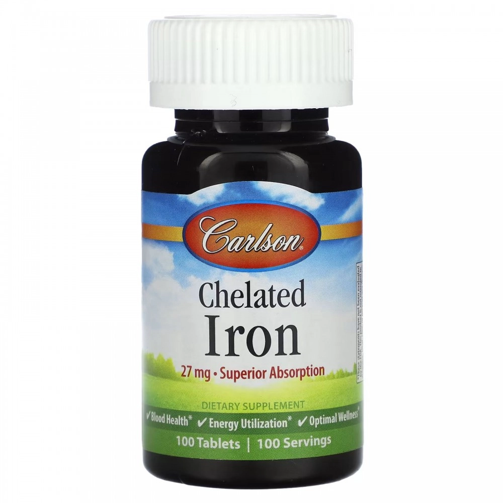 Carlson, Xelatlangan temir, 27 mg, 100 tabletka (05571) sotib olish