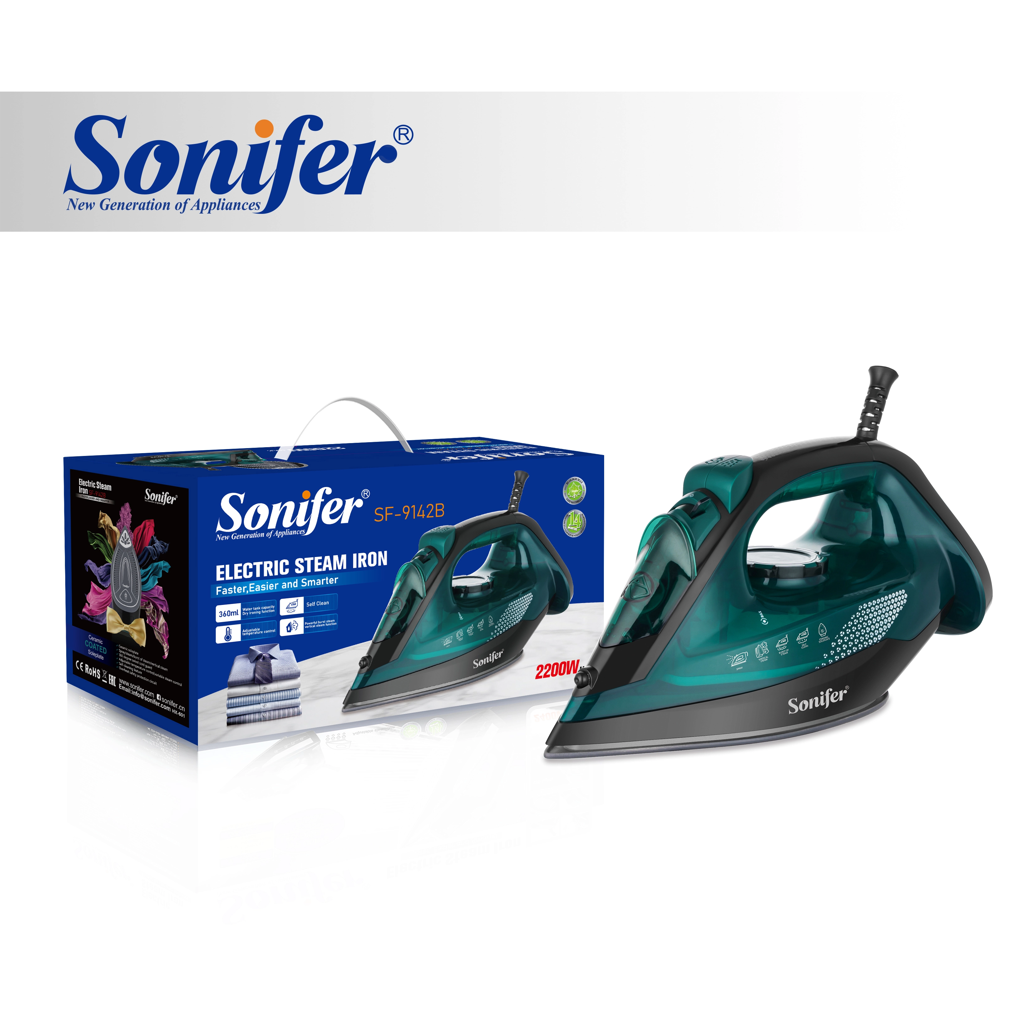 Паровой электрический утюг Sonifer SF-9142B Зеленая в Узбекистане