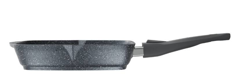 Сковорода Мечта квадрат съемной ручкой и крышкой серый (28см) в Узбекистане