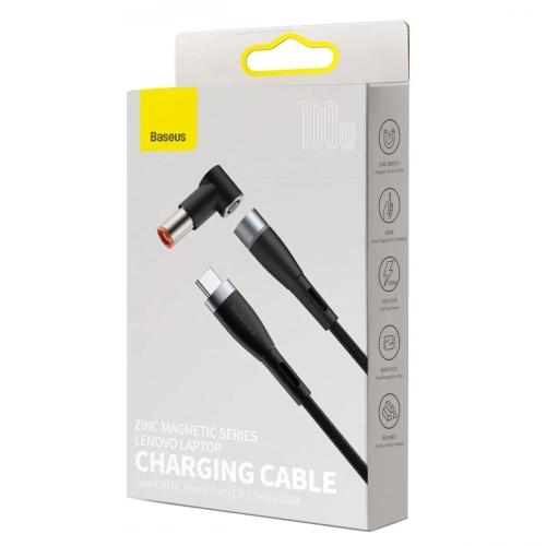 Baseus Zinc Magnetic Series Lenovo Laptop Charging Cable Type-C to DC noutbuk kabeli narxi