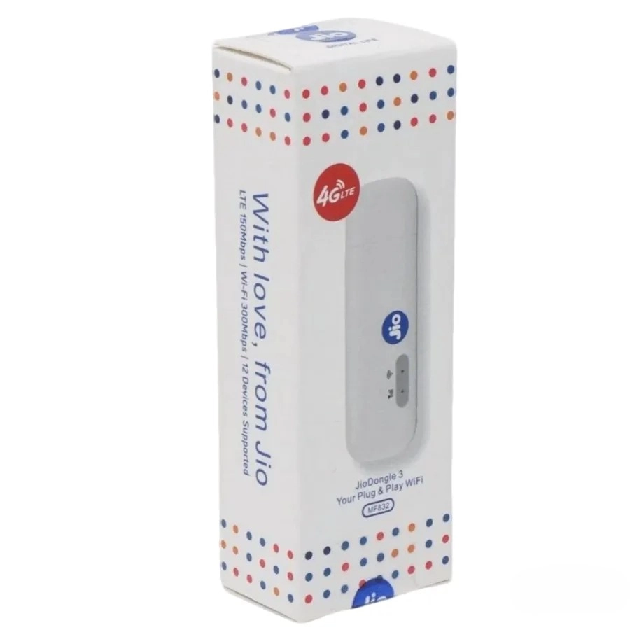 Модем Jio Dongle 3 Mobile Router 4G LTE Wifi MF832 белый онлайн