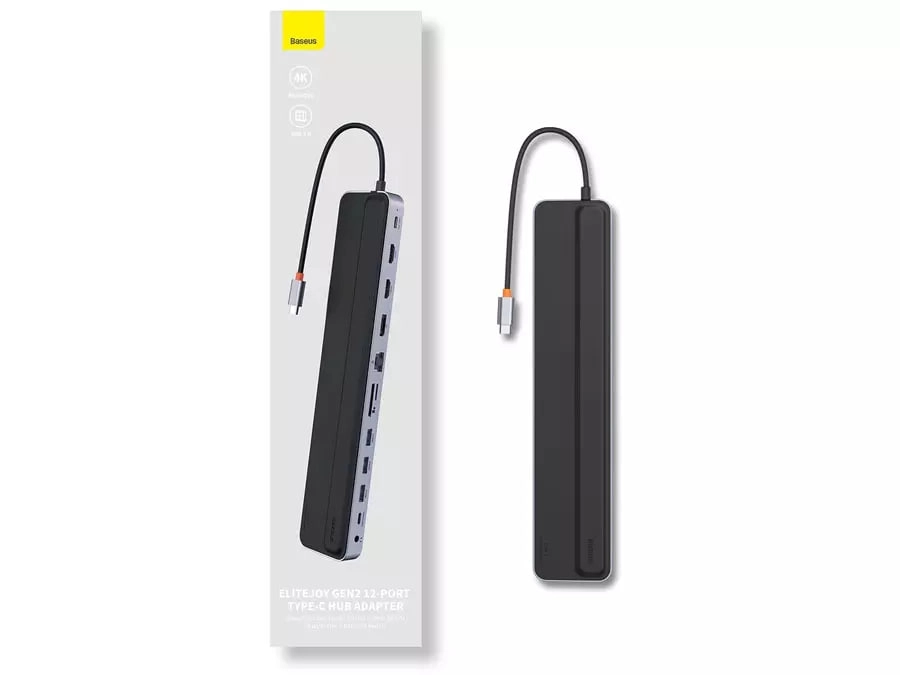 USB Hub Baseus EliteJoy Gen2 11-Port Type-C HUB Adapter (Type-C - HDMI+USB3.0*3+PD+VGA+SD/TF+RJ45+Type-C Data+3.5mm) USB-konsentratori O'zbekistonda