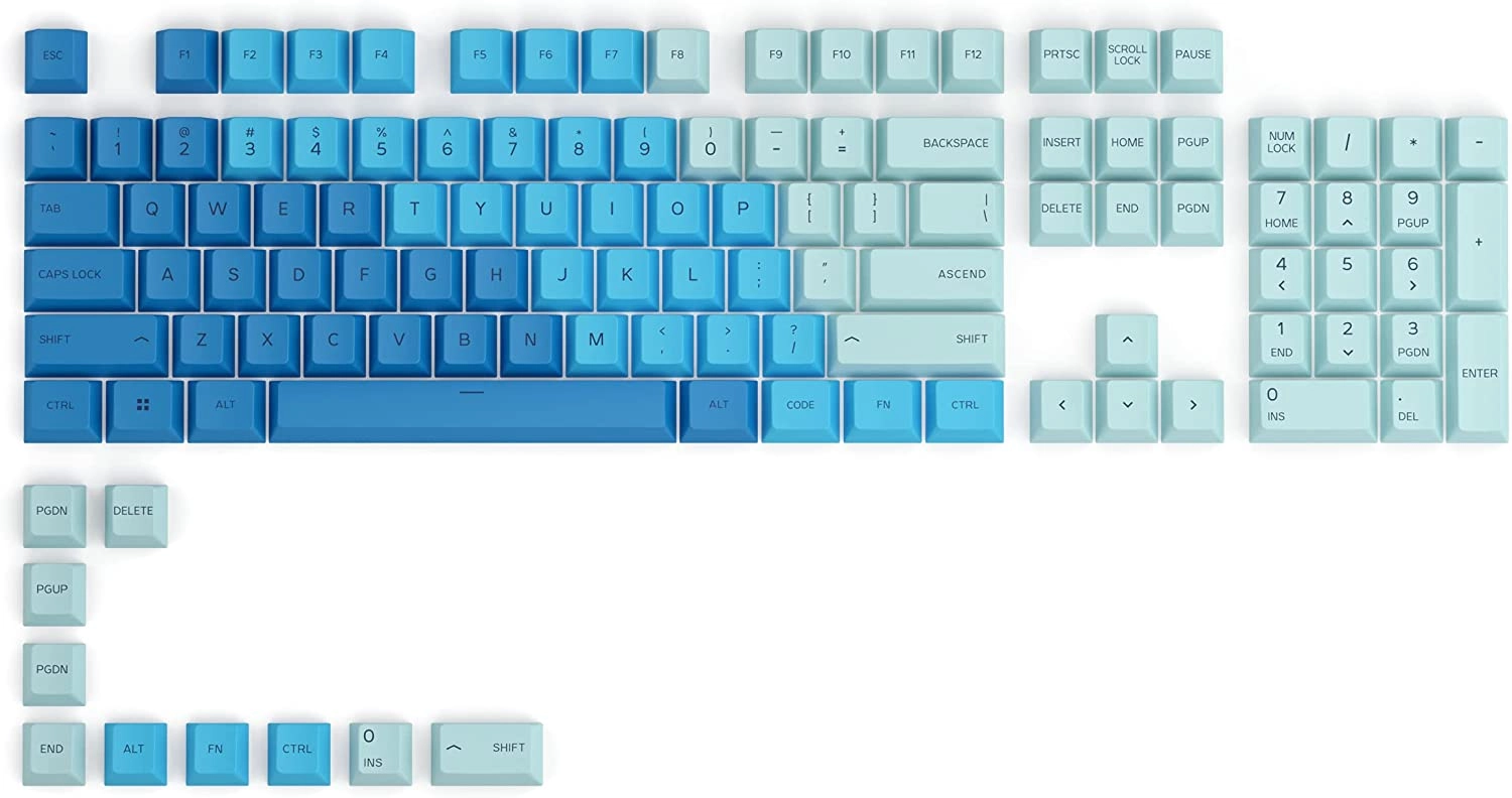 Glorious GPBT Keycaps Ocean klaviatura tugmalari to&lsquo;plami arzon