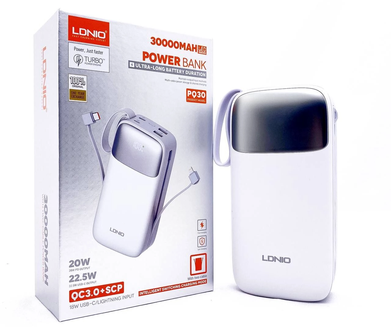 Внешний аккумулятор LDNIO PQ30 30000mAh белый в Узбекистане