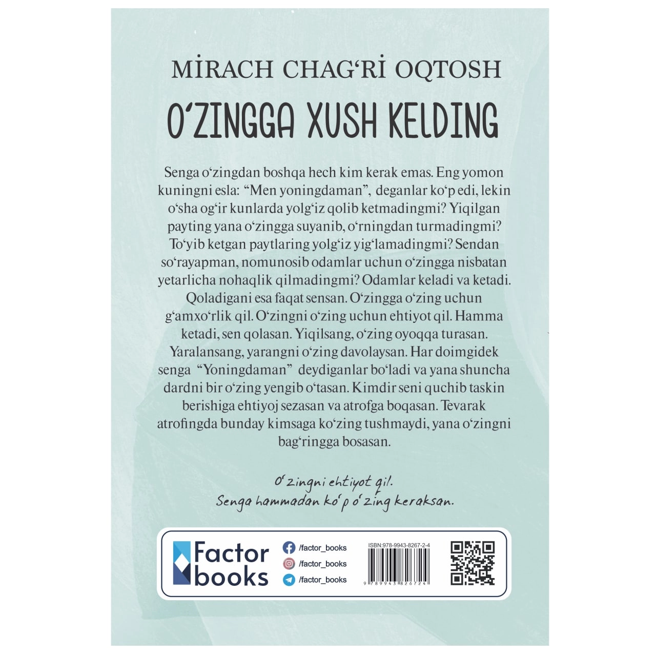 Mirach Chag'ri Oqtosh: O'zingga xush kelding - rasm №3 Mirach Chag'ri Oqtosh: O'zingga xush kelding arzon