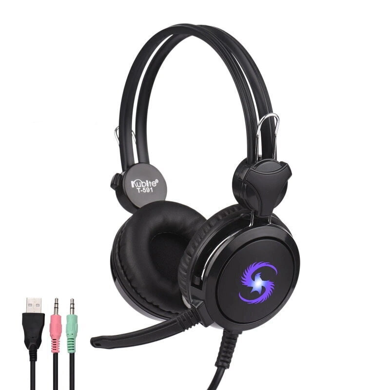 Проводные наушники Kubite T591 LED USB купить