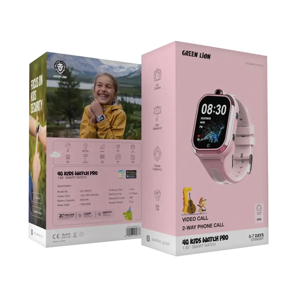 Green Lion 4G Kids Watch Pro 1.85" pushti smart soati arzon
