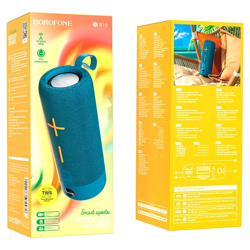 Портативная колонка Borofone BR19 голубой недорого