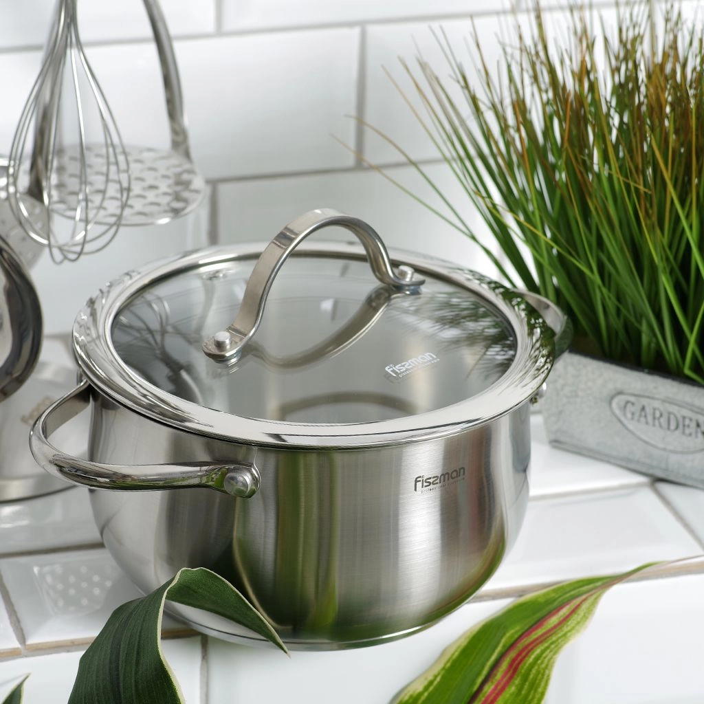 Кастрюля Fissman VALERY 16x8 см / 1.6 л со стеклянной крышкой рассрочка