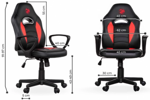 Геймерское кресло 2E GAMING GC21 (JUNIOR) Black-Red в Узбекистане