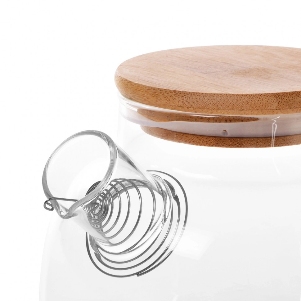 Чайник заварочный Fissman 800 мл прозрачный с бамбуковой крышкой в Узбекистане